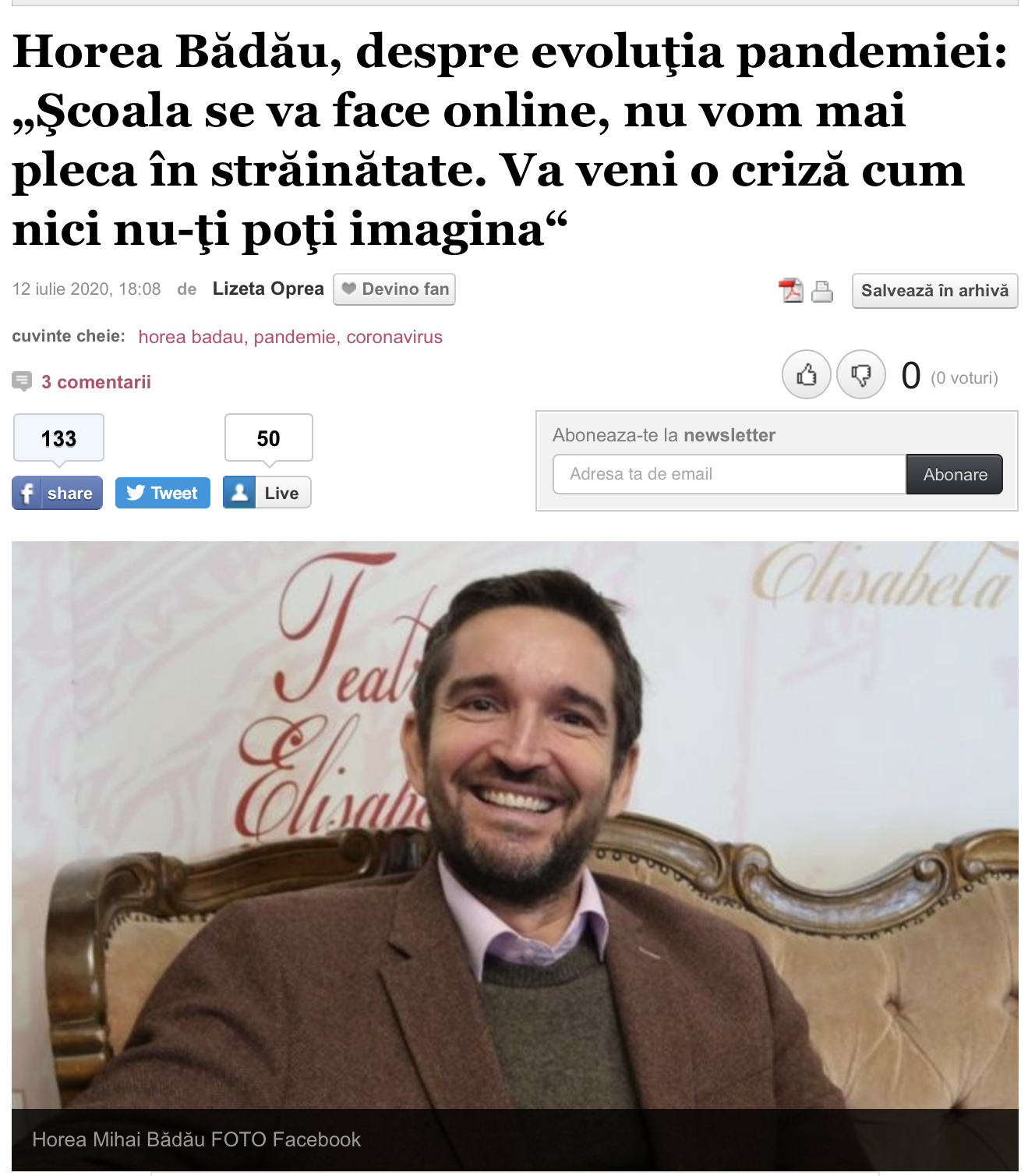 Ziarul Adevărul a publicat articolul “Nu închide ochii” de pe blogul meu